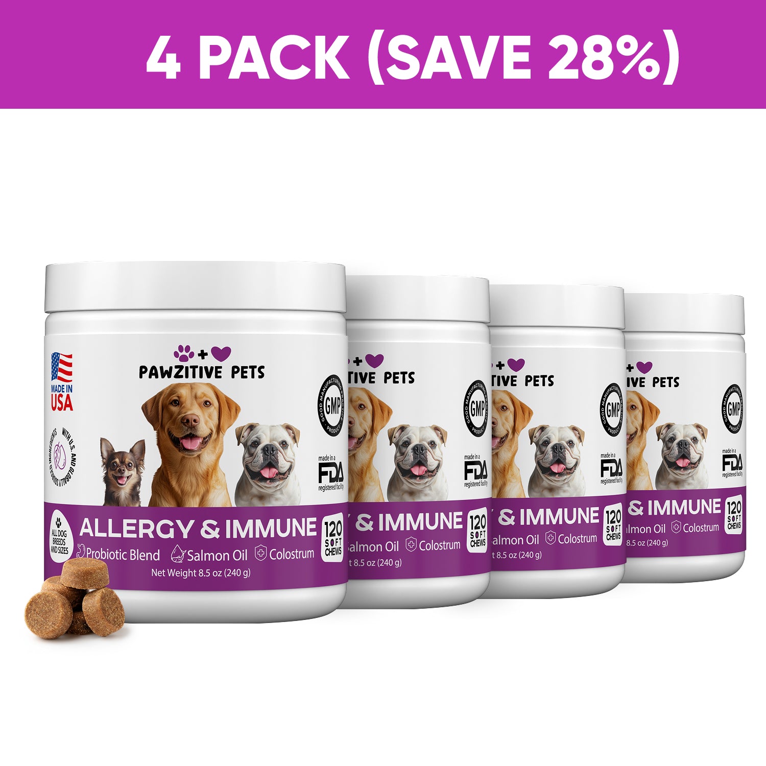 Dog Allergy & Immune Support – 4 Pack
