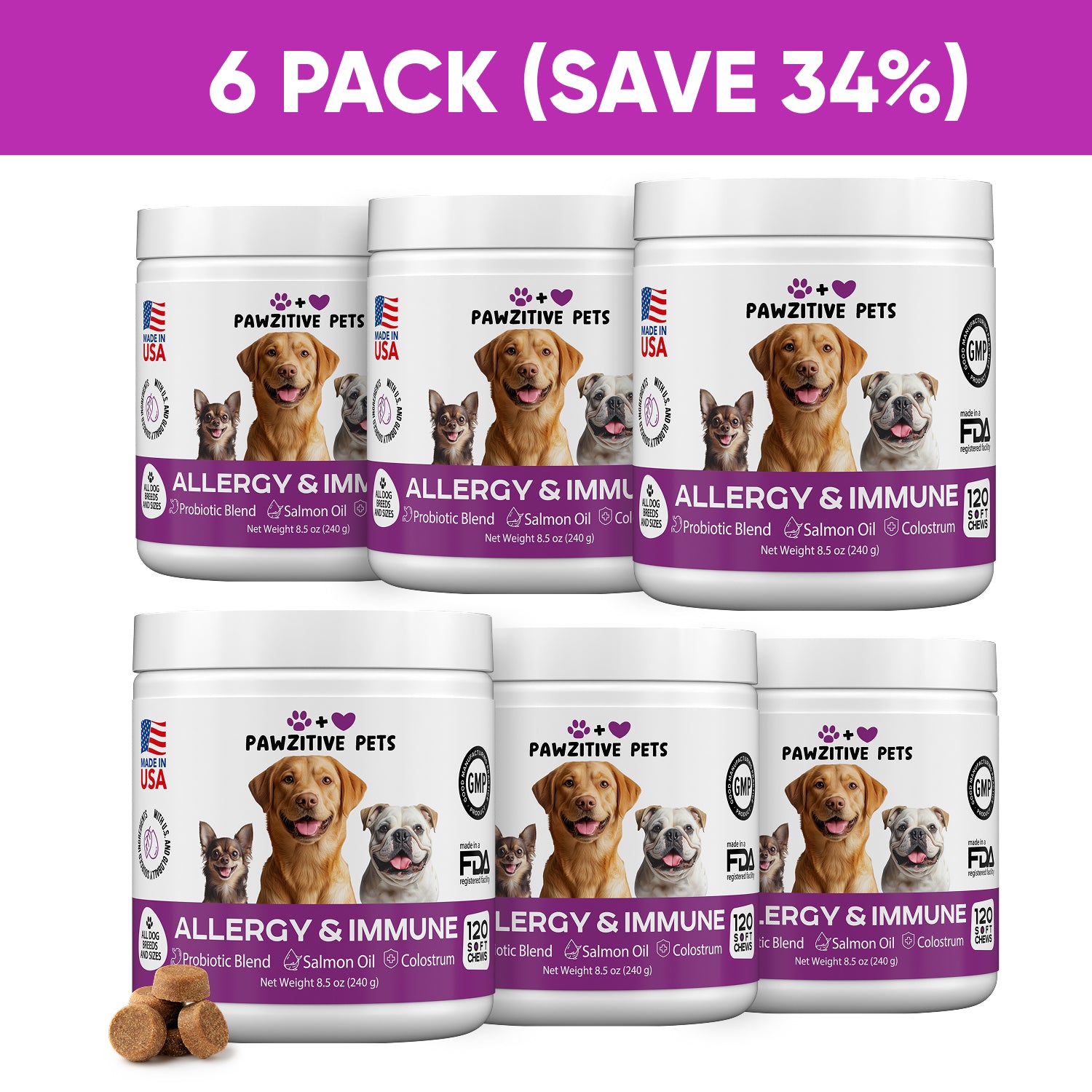 Dog Allergy & Immune Support – 6 Pack
