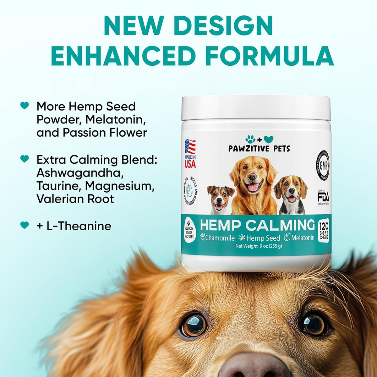 Hemp Calming Chews for Dogs – 120 Soft Chews