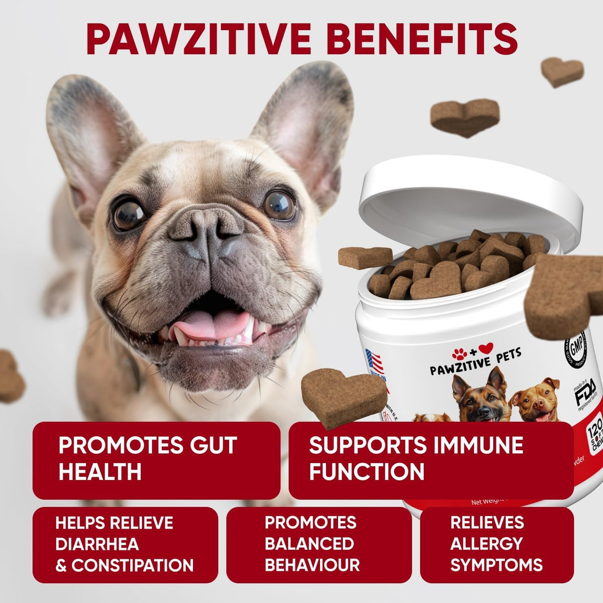 Pre+Probiotics for Dogs Digestive Health – 120 Soft Chews