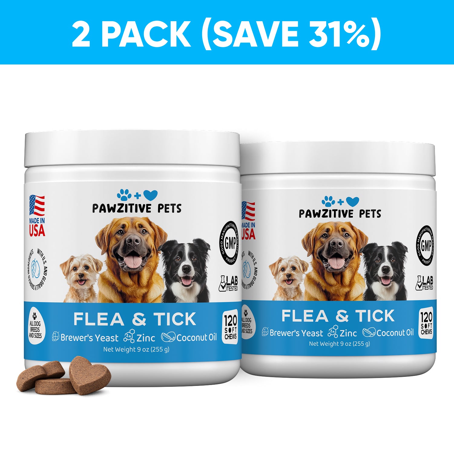 Flea and Tick Prevention for Dogs – 2 Pack