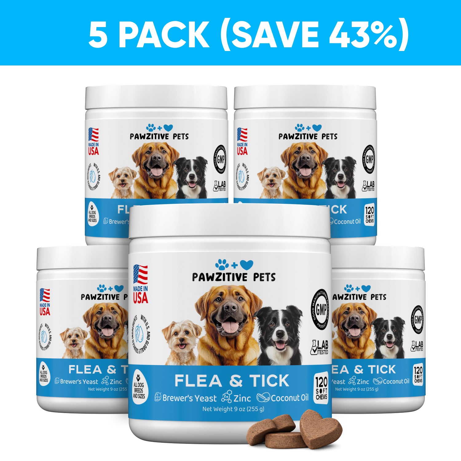 Flea and Tick Prevention for Dogs – 5 Pack